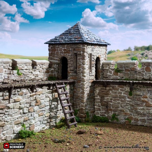 Norman Fort Wall additions - (28, 15, or 10mm scale) - King and Country