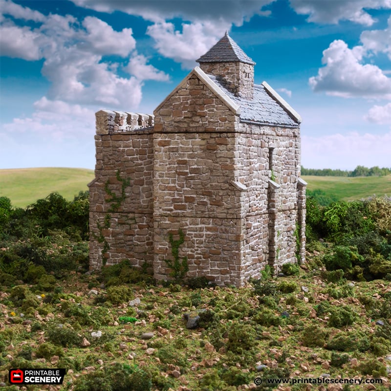 Norman Stone Keep - (28, 15 or 10mm scale) - King and Country