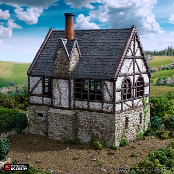 Wattle & Daub Stone Manor - (28, 15, or 10mm scale) - King and Country