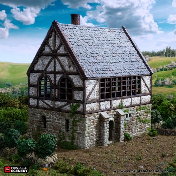 Wattle & Daub Stone Manor - (28, 15, or 10mm scale) - King and Country