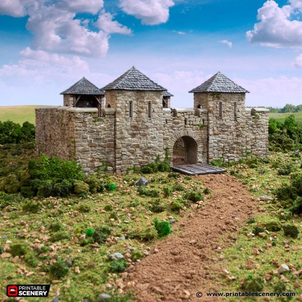 Norman Fort Wall Sections - (28, 15 or 10mm scale) - King and Country