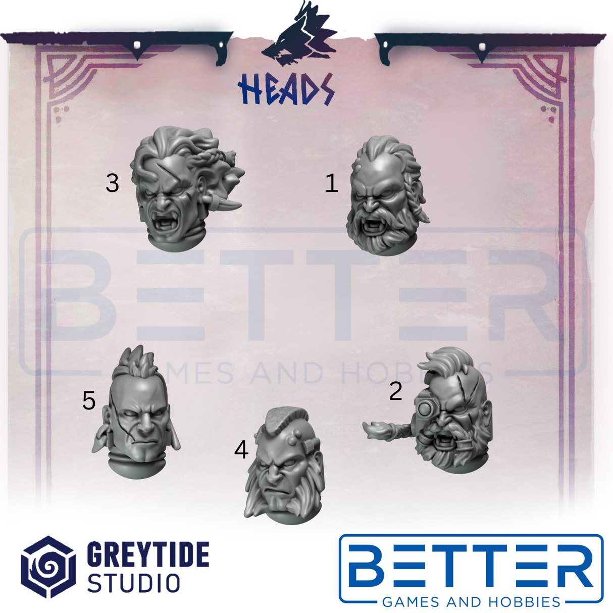 Heads - Primal Hounds for 2nd Born marines, Sci-Fi wargaming RPG
