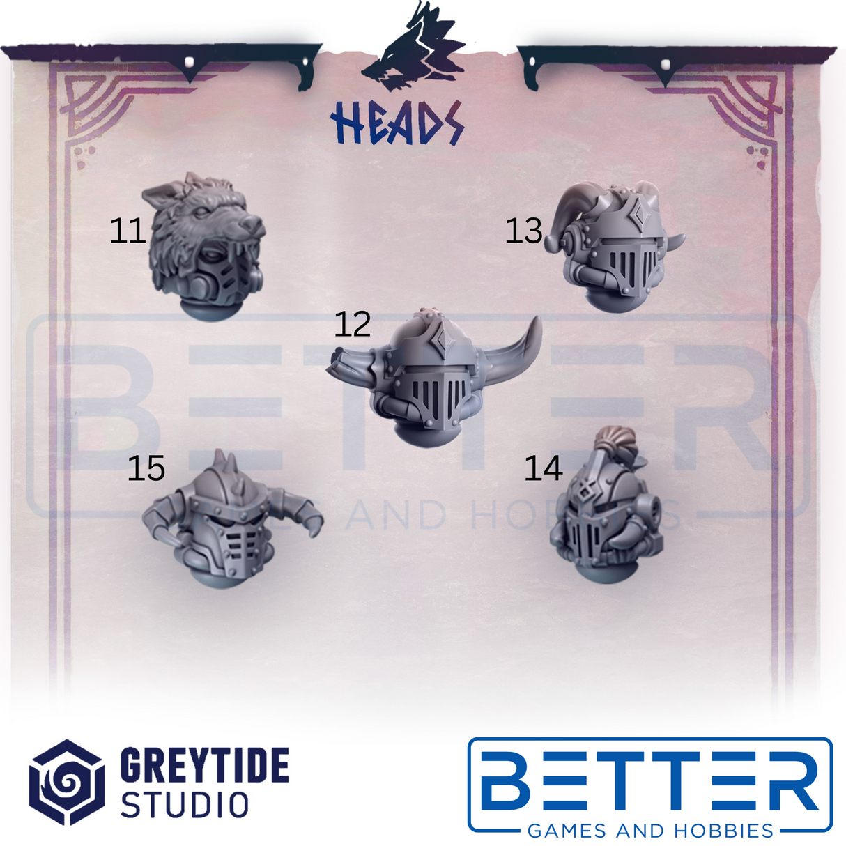 Heads - Primal Hounds for 2nd Born marines, Sci-Fi wargaming RPG