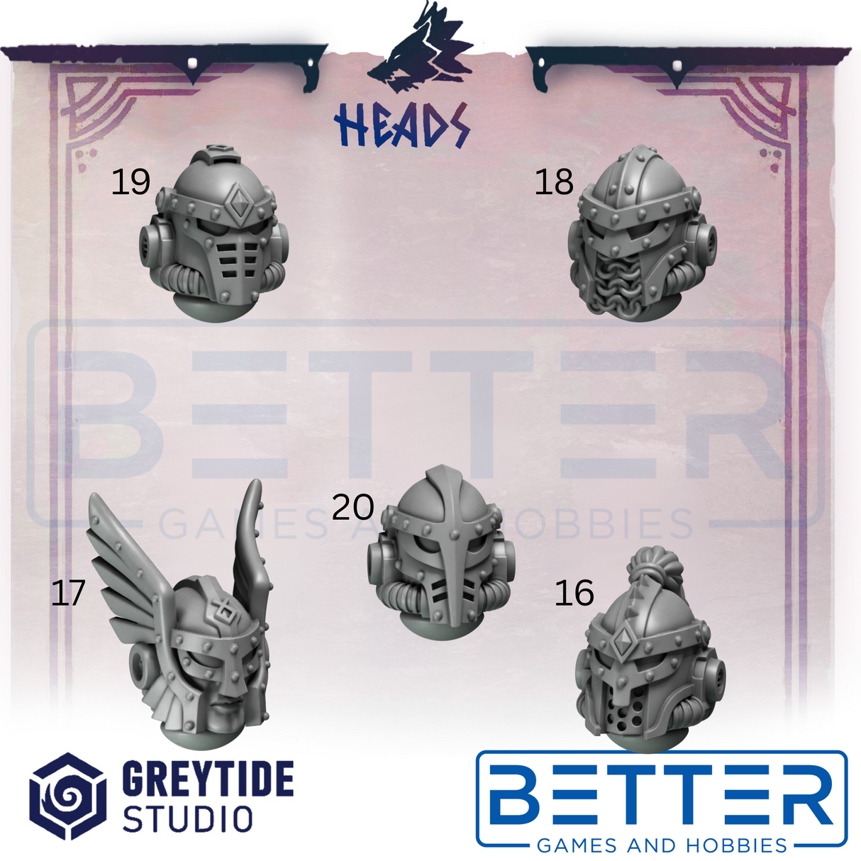 Heads - Primal Hounds for 2nd Born marines, Sci-Fi wargaming RPG