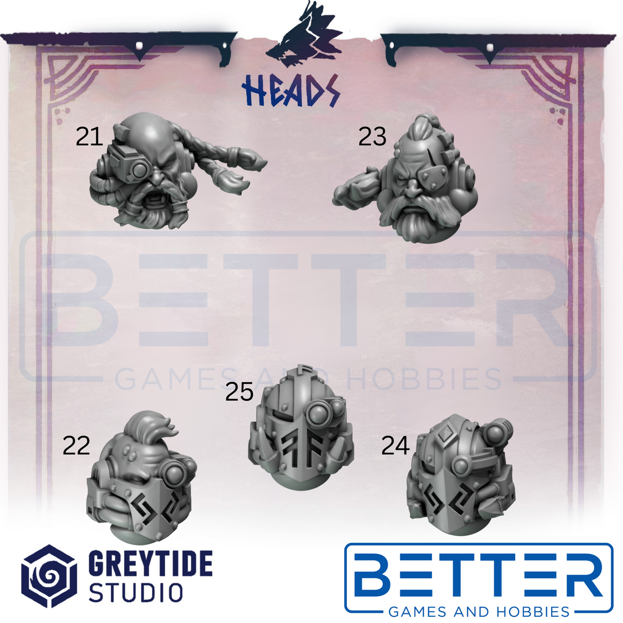 Heads - Primal Hounds for 2nd Born marines, Sci-Fi wargaming RPG