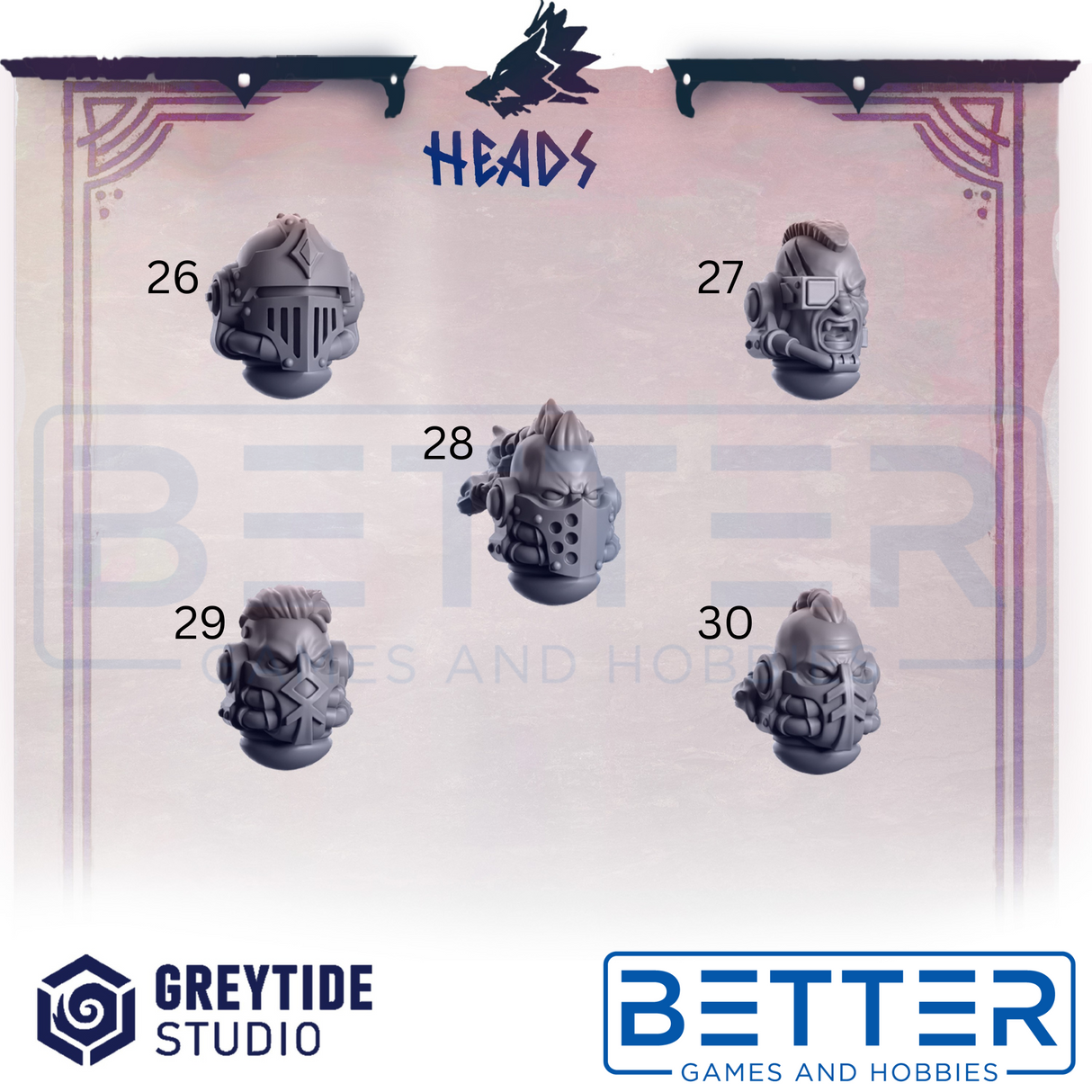 Heads - Primal Hounds for 2nd Born marines, Sci-Fi wargaming RPG