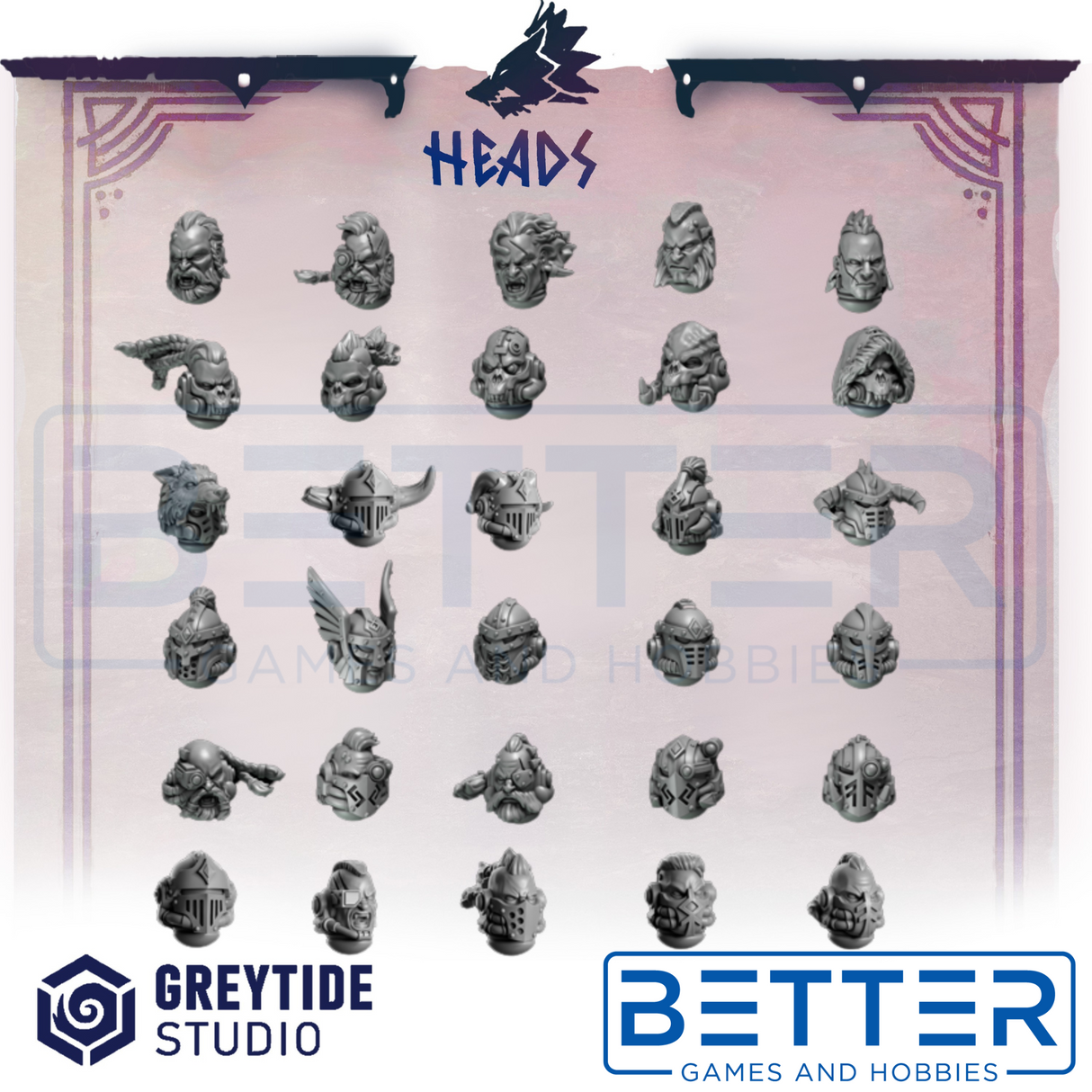 Heads - Primal Hounds for 2nd Born marines, Sci-Fi wargaming RPG