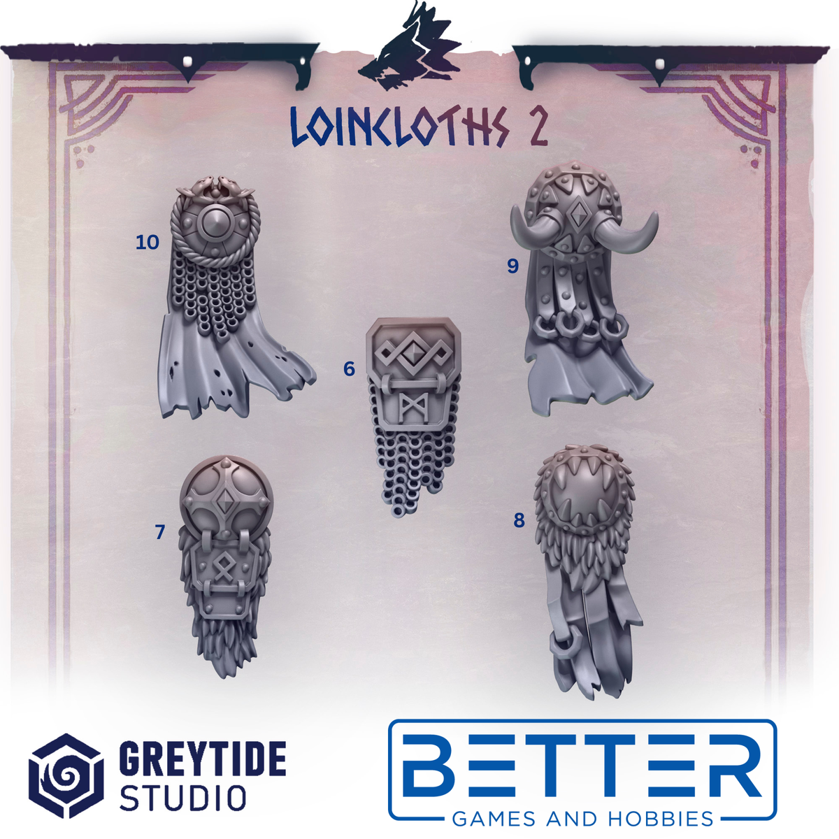 Loincloths - Primal Hounds Conversion parts for sci-fi wargaming miniatures