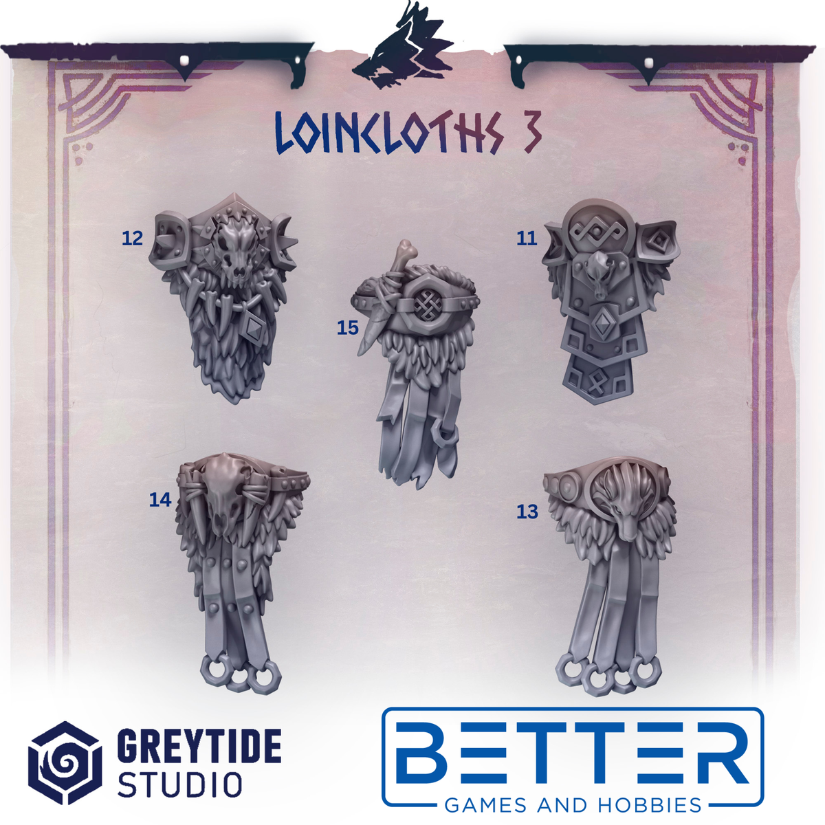 Loincloths - Primal Hounds Conversion parts for sci-fi wargaming miniatures