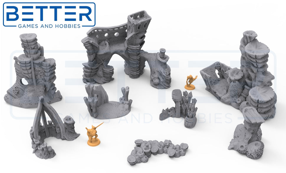 Shipwreck Coral (28mm Scale) 3d printed Tabletop Terrain Scenery