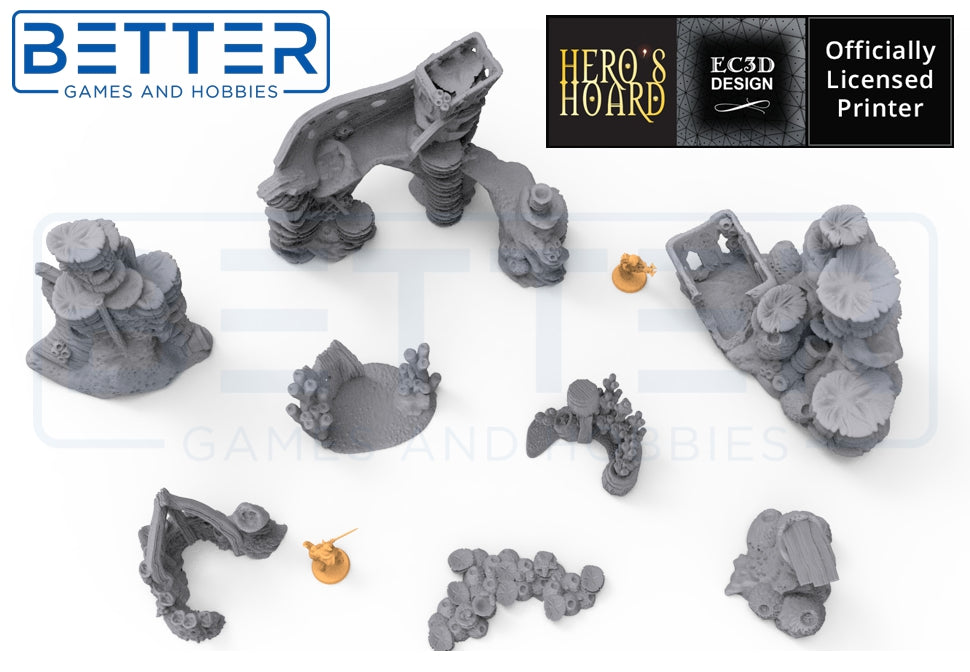 Shipwreck Coral (28mm Scale) 3d printed Tabletop Terrain Scenery