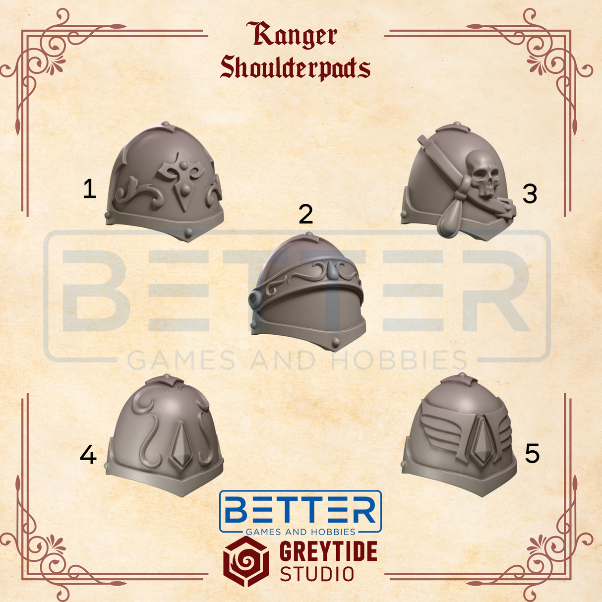 Ranger Shoulder Pads- Crimson Lords - 2nd Born Marines