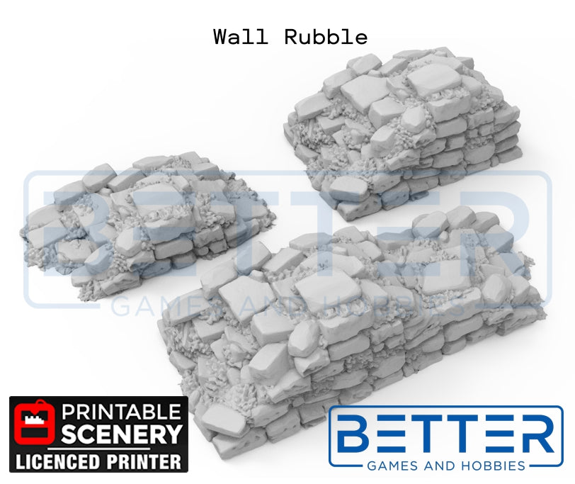 Ruined Norman Fort Wall Sections - (28, 15 or 10mm scale) - King and Country