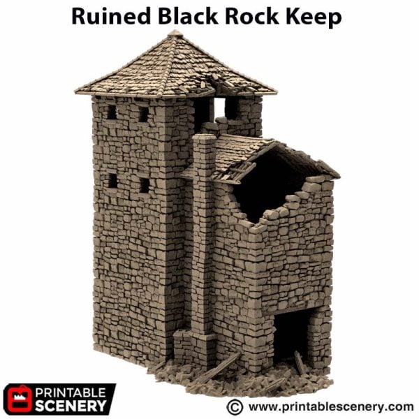 Ruined Black Rock Keep - (28, 15 or 10mm scale) - King and Country