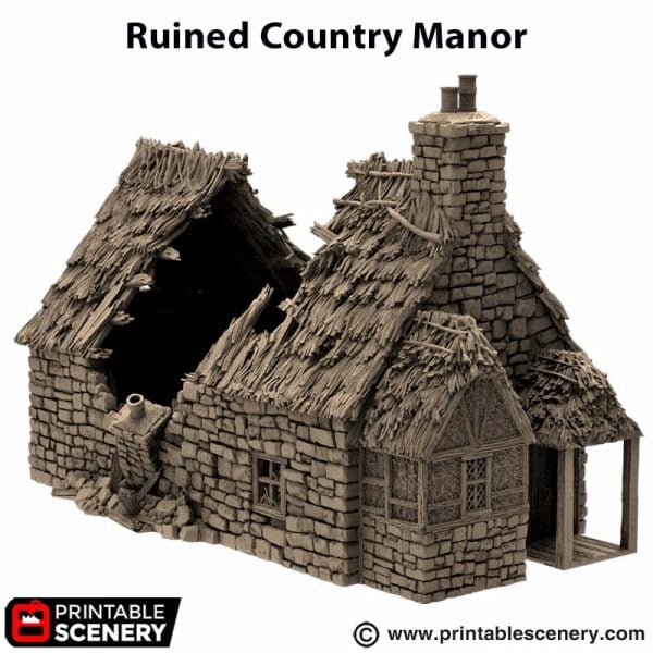 Ruined Country Manor - (28, 15, or 10mm scale) - King and Country