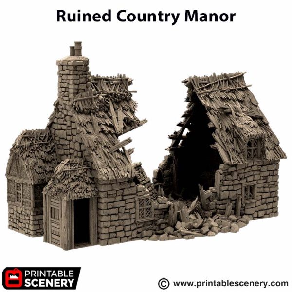 Ruined Country Manor - (28, 15, or 10mm scale) - King and Country