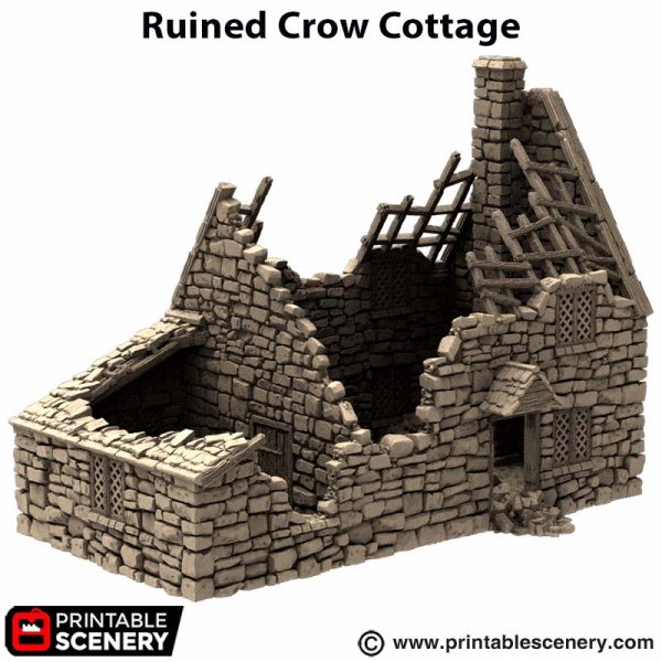 Ruined Crow Cottage - (28, 15, or 10mm scale) - King and Country