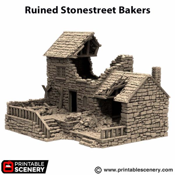 Ruined Stonestreet Bakers - (28, 15 or 10mm scale) - King and Country