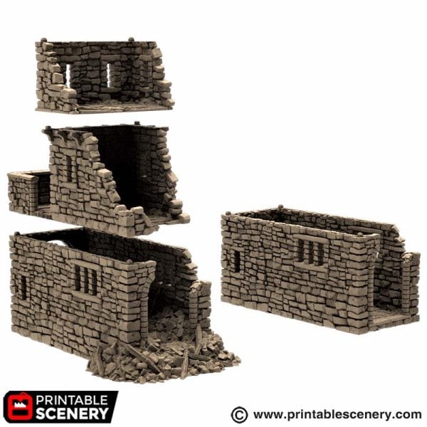 Ruined Kings Gate - (28, 15 or 10mm scale) - King and Country