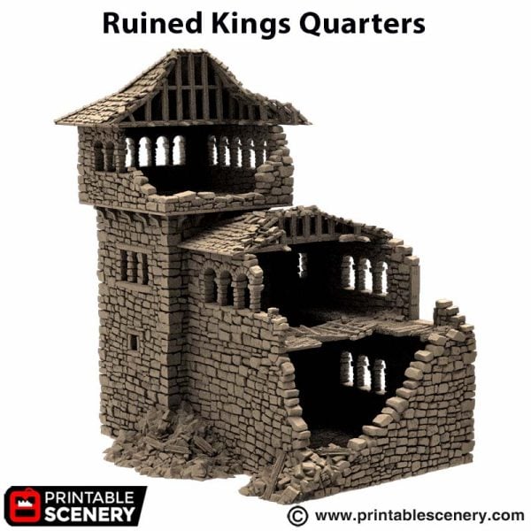 Ruined Kings Quarters - (28, 15 or 10mm scale) - King and Country