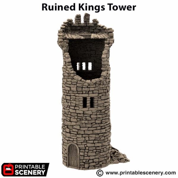 Ruined Kings Round Tower - (28, 15 or 10mm scale) - King and Country