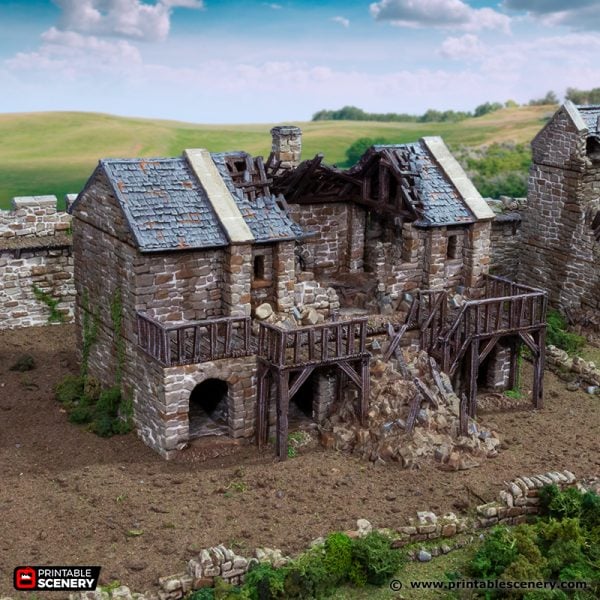 Ruined Black Rock Barracks - (28, 15 or 10mm scale) - King and Country