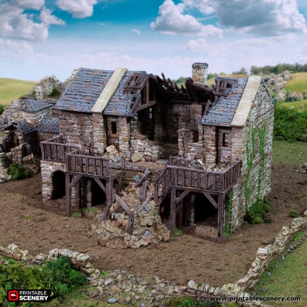Ruined Black Rock Barracks - (28, 15 or 10mm scale) - King and Country