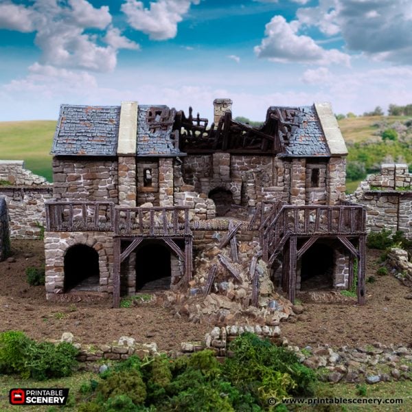 Ruined Black Rock Barracks - (28, 15 or 10mm scale) - King and Country