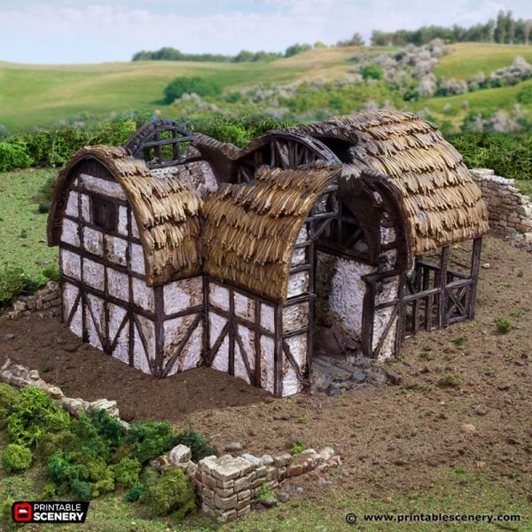 Ruined Country Stables - (28, 15, or 10mm scale) - King and Country