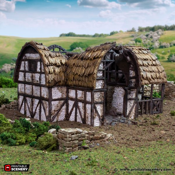 Ruined Country Stables - (28, 15, or 10mm scale) - King and Country