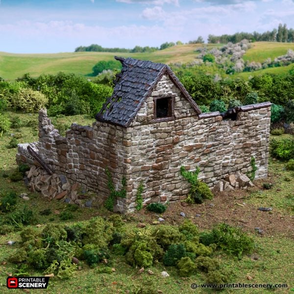 Ruined Farm Pig Pen - (28, 15, or 10mm scale) - King and Country