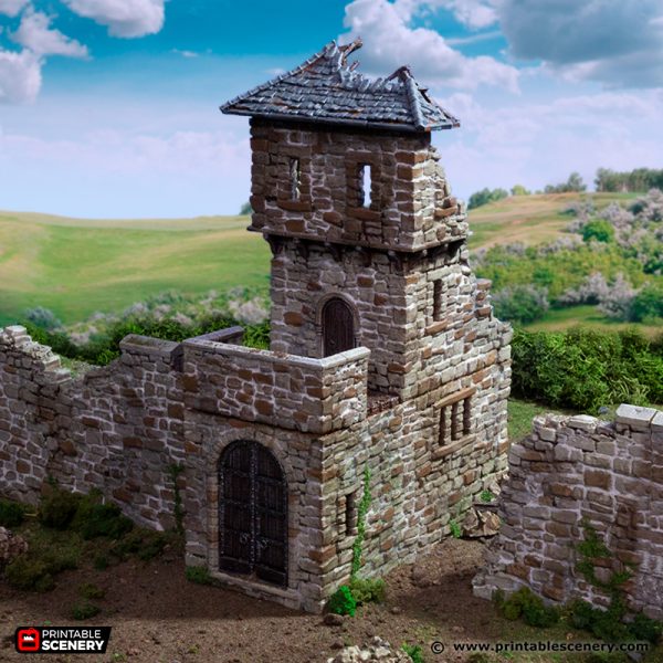 Ruined Kings Gate - (28, 15 or 10mm scale) - King and Country