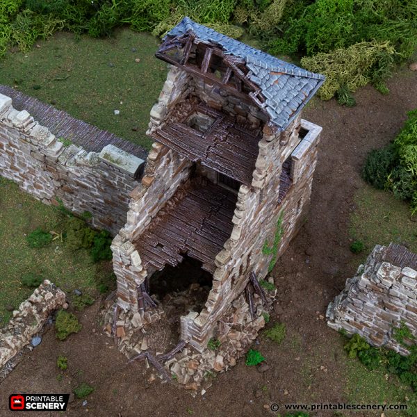 Ruined Kings Gate - (28, 15 or 10mm scale) - King and Country