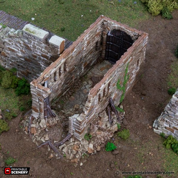 Ruined Kings Gate - (28, 15 or 10mm scale) - King and Country