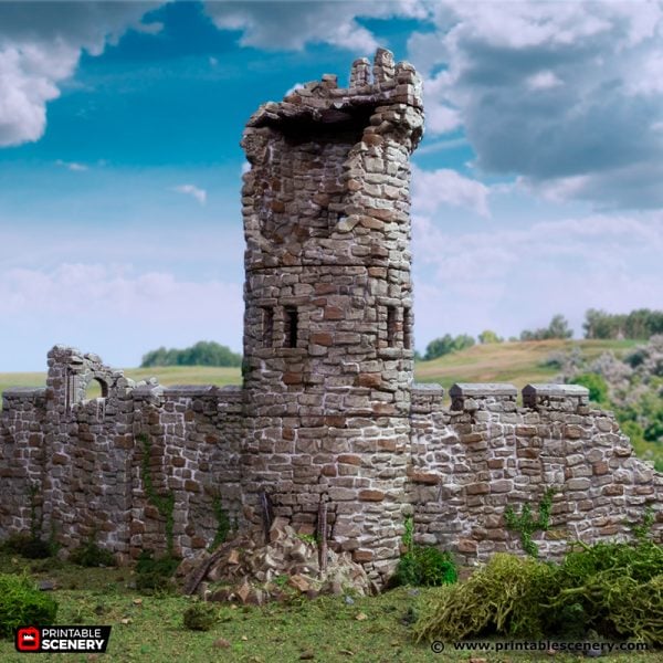 Ruined Kings Round Tower - (28, 15 or 10mm scale) - King and Country