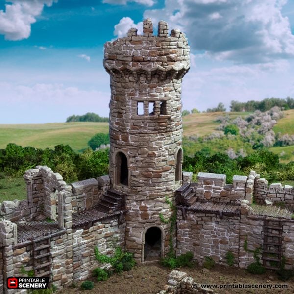 Ruined Kings Round Tower - (28, 15 or 10mm scale) - King and Country