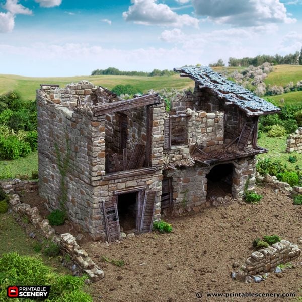 Ruined Kings Stables - (28, 15 or 10mm scale) - King and Country