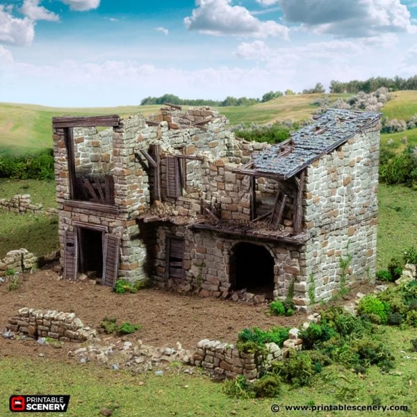 Ruined Kings Stables - (28, 15 or 10mm scale) - King and Country