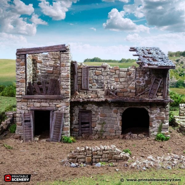 Ruined Kings Stables - (28, 15 or 10mm scale) - King and Country