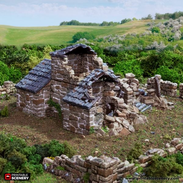 Ruined French Mausoleum - (28, 15 or 10mm scale) - King and Country