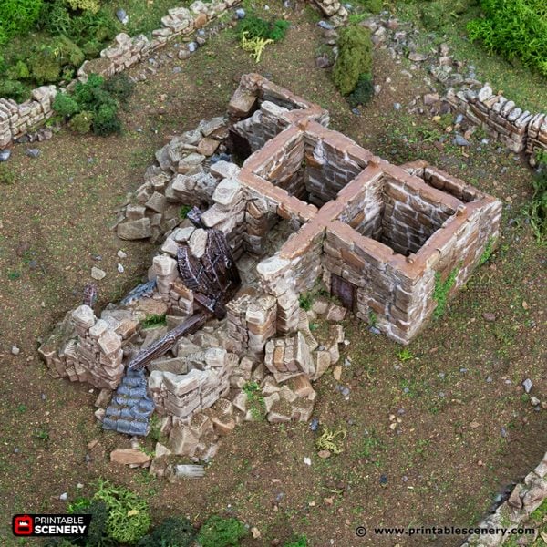 Ruined French Mausoleum - (28, 15 or 10mm scale) - King and Country