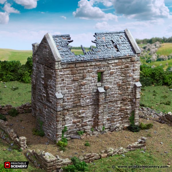 Ruined Norman Stone Keep - (28, 15 or 10mm scale) - King and Country