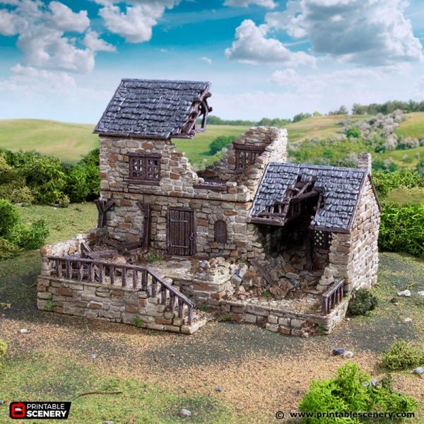Ruined Stonestreet Bakers - (28, 15 or 10mm scale) - King and Country