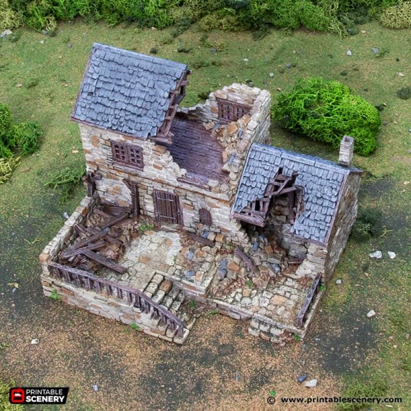 Ruined Stonestreet Bakers - (28, 15 or 10mm scale) - King and Country