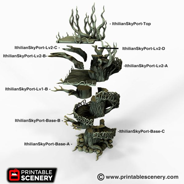 Ithillian Skyport - (28, 15 or 10mm scale) - Wood Elven