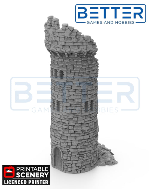 Ruined Kings Round Tower - (28, 15 or 10mm scale) - King and Country