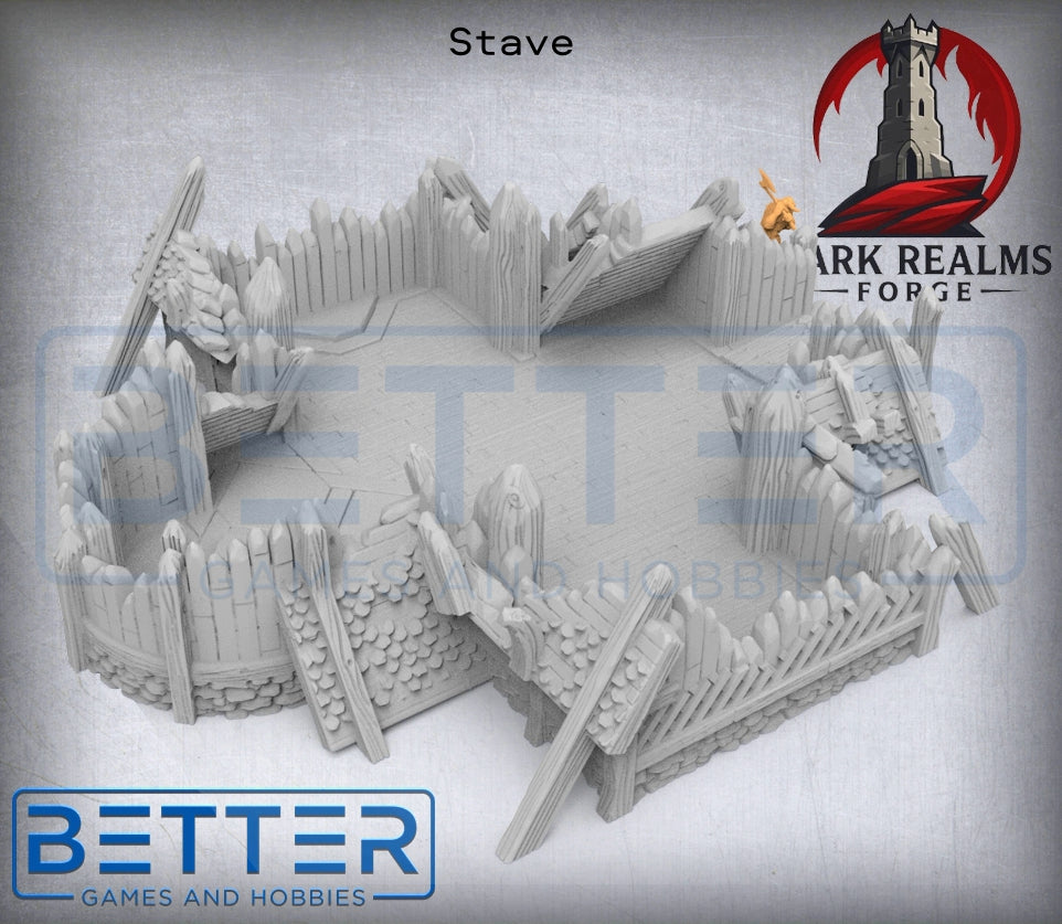 Odingard in Ruins - Viking Norse Township. Fantasy tabletop gaming terrain