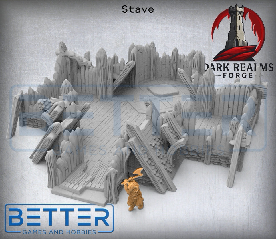 Odingard in Ruins - Viking Norse Township. Fantasy tabletop gaming terrain