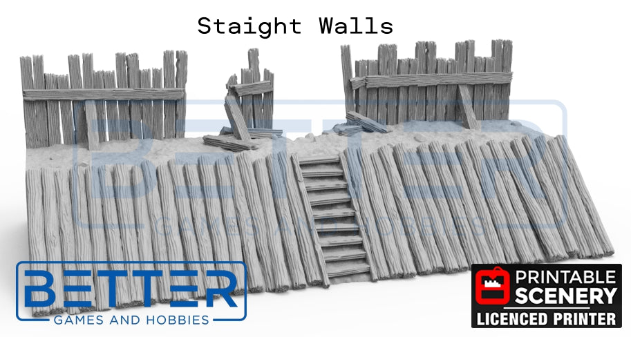 Ruined Norman Garrison Walls - (28, 15 or 10mm scale) - King and Country