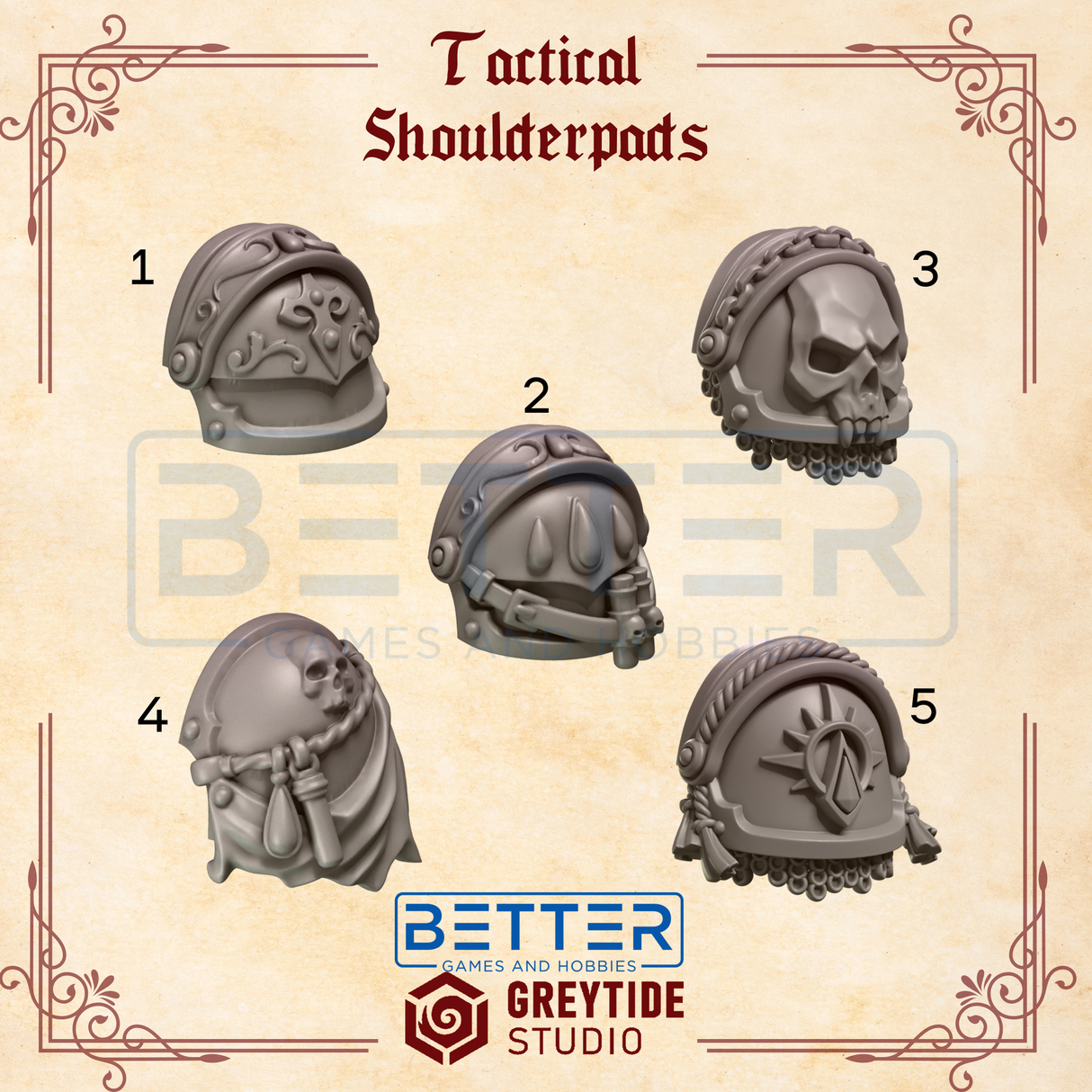 Tactical Shoulder Pads - Crimson Lords - 2nd Born Marines